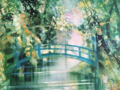 Camille HILAIRE -  Le Pont à Giverny, 1989 - Lithographie signée au crayon 2