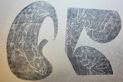 Hans ERNI - 2 signes du zodiaque 1,1970 - Bois gravé original 2