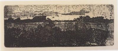 Giovanni FATTORI - Paysage avec deux bœufs - Eau-forte 2