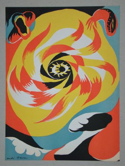 André MASSON (d’après) - Le soleil, 1938 - Lithographie en couleurs 2