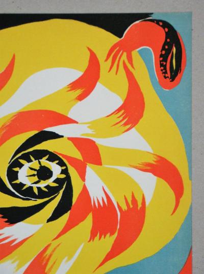 André MASSON (d’après) - Le soleil, 1938 - Lithographie en couleurs 2