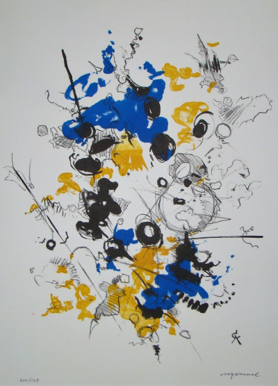 Rolf CAVAEL - Composition abstrait, 1957 - Lithographie originale signée et numérotée 2