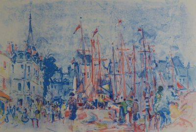 Bernard LORIOT - Le port, 1975 - Lithographie originale signée au crayon 2