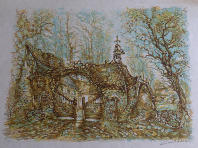 Daniel LOURADOUR - La ferme enchantée, circa 1970 - Lithographie originale signée 2