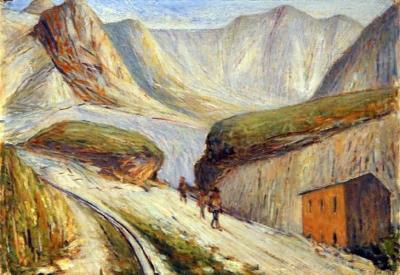 Giovanni MALESCI - Les Alpes Apuanes, 1950 - Huile sur toile 2