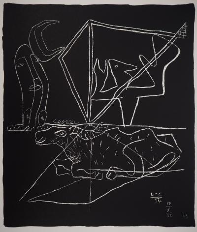 LE CORBUSIER  - Rêve surréaliste au taureau, 1964 - Lithographie originale signée 2