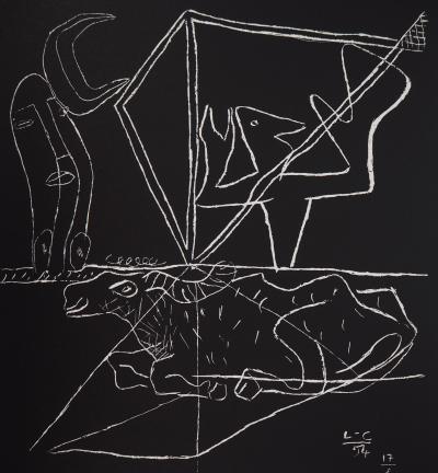 LE CORBUSIER  - Rêve surréaliste au taureau, 1964 - Lithographie originale signée 2