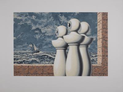 René MAGRITTE (after) - Les Enfants Trouvés : La Traversée Difficile, 1968 - Original lithograph 2