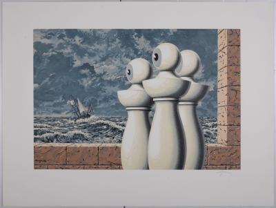 René MAGRITTE (after) - Les Enfants Trouvés : La Traversée Difficile, 1968 - Original lithograph 2