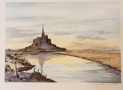 Jean Pierre LAURENT - Le Mont Saint Michel 1 - Lithographie originale signée 2