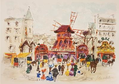 Urbain HUCHET - Moulin Rouge, 1965 - Lithographie originale signée 2