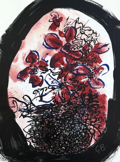Georges BRAQUE - Bouquet de fleurs, 1961 - Lithographie originale signée dans la planche 2