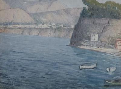 Giovanni MALESCI - Paysage marin - Huile sur carton 2