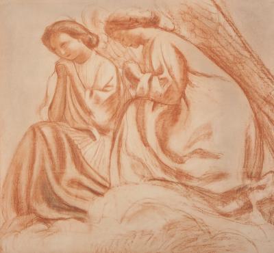 Maurice DENIS : Deux figures d’anges en adoration - Lithographie originale 2