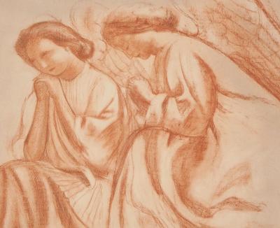 Maurice DENIS : Deux figures d’anges en adoration - Lithographie originale 2