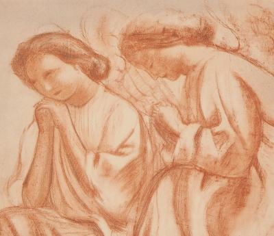 Maurice DENIS : Deux figures d’anges en adoration - Lithographie originale 2