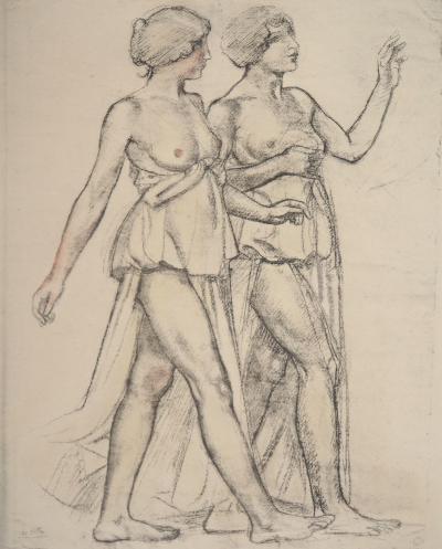 Maurice DENIS : Deux nus marchant - Lithographie originale dédicacée 2