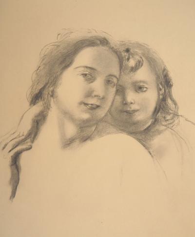 Maurice DENIS : Portrait de mère et fille - Lithographie originale 2