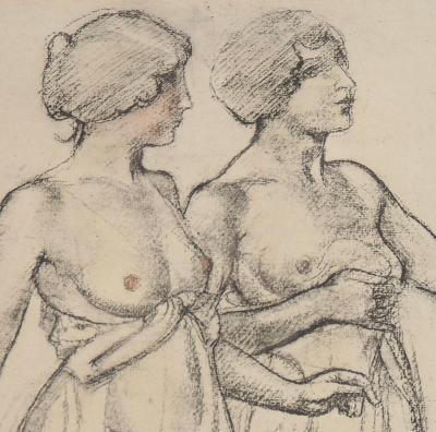 Maurice DENIS : Deux nus marchant - Lithographie originale dédicacée 2