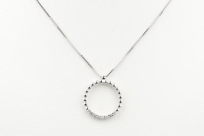 Collier Chaîne Or Blanc 18 Carats Avec Pendentif Et Diamants - Superbe état