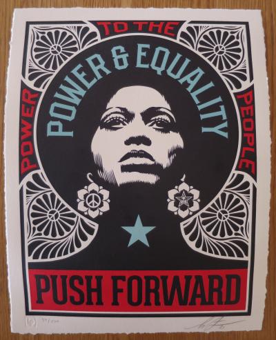 Shepard FAIREY (Obey) - Push Forward, 2021- Impression typographique 2