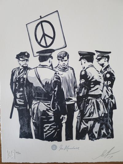 Shepard FAIREY (Obey) - Peaceful Protestor, 2017 - Impression typographique signée 2