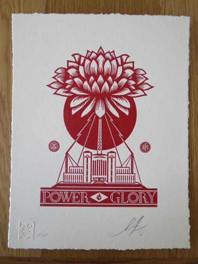 Shepard FAIREY (Obey) - Power Glory 2016 - Impression typographique signée 2