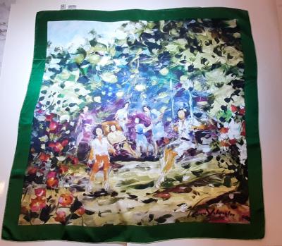Georges YOLDJOGLOU (d’après) - Fleurs - Foulard en soie 2