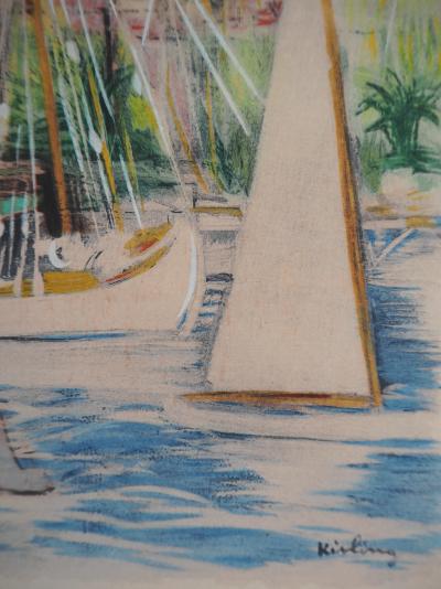 Moïse KISLING : Provence, voiliers et palmiers - Lithographie Originale 2