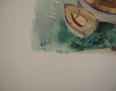 Moïse KISLING : Provence, les voiliers au mouillage - Lithographie Originale 2