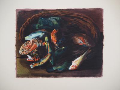 Moïse KISLING : Le panier de poissons - Lithographie originale 2