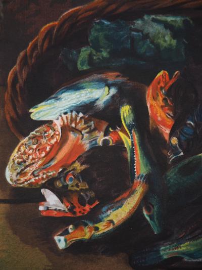 Moïse KISLING : Le panier de poissons - Lithographie originale 2