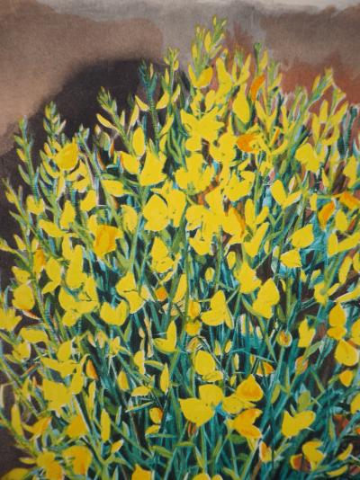 Moïse KISLING : Bouquet de fleurs des champs jaunes - Lithographie 2