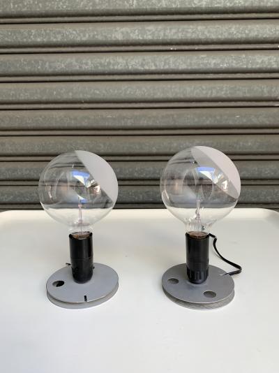 Achille CASTIGLIONI - Paire de lampes Lampadina, 1972 - verre et acier 2