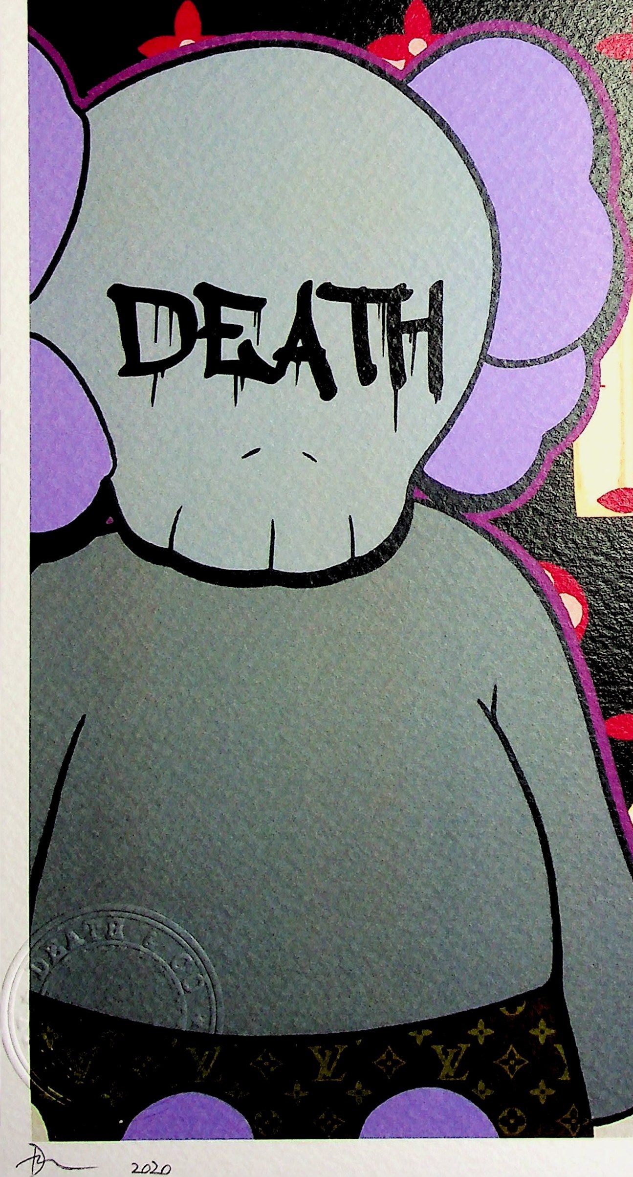 Death NYC - Kaws X NYC X LV - Original signed screenprint - Street