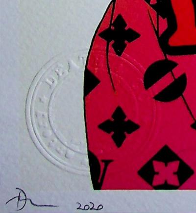Death NYC - Manga girl with a Louis Vuitton dress  - Sérigraphie originale signée 2