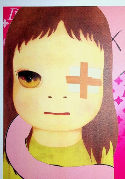 Death NYC - Nara with a bandage grabbed by Kaws  - Sérigraphie originale signée 2