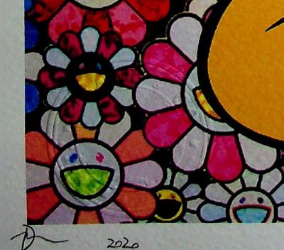 Death NYC - Mickey with Murakami flowers in background - Original signed screenprint 2