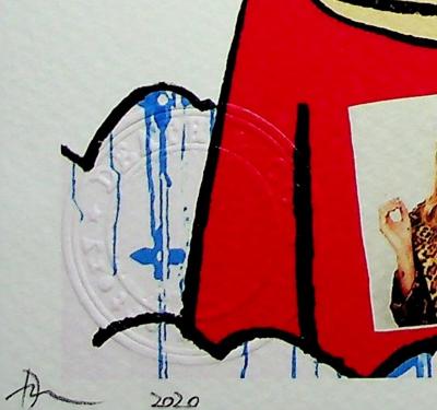 Death NYC - Nara with Chanel and Murakami flowers background   - Sérigraphie originale signée 2