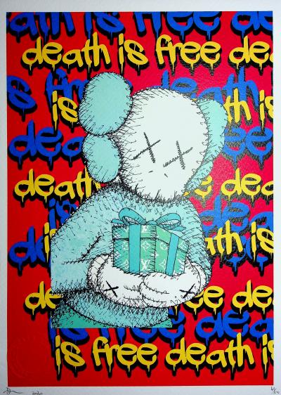 Death NYC - Kaws with a present - Sérigraphie originale signée 2