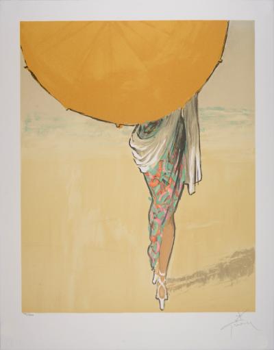 René GRUAU - Femme à l’ombrelle, 1990 - Original signed lithograph 2