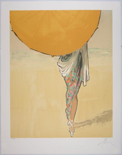 René GRUAU - Femme à l’ombrelle, 1990 - Original signed lithograph 2