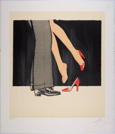 René GRUAU - Escarpins rouges, 1990 - Original signed lithograph 2