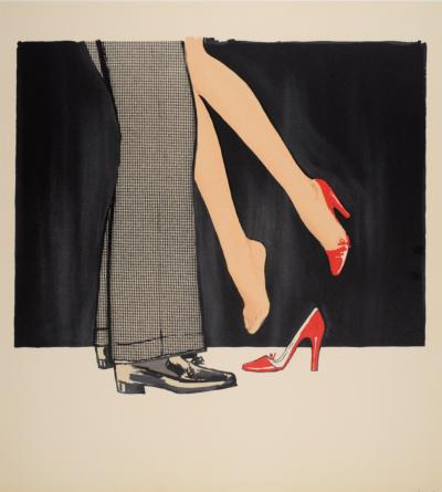 René GRUAU - Escarpins rouges, 1990 - Original signed lithograph 2