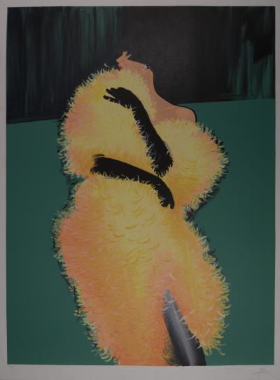 René GRUAU - La femme en jaune, 1990 - Original signed lithograph 2