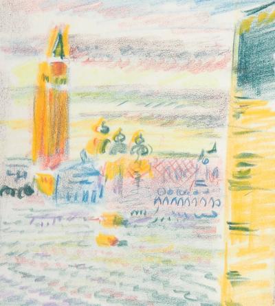 André MASSON : Venise, Vue sur la  Place Saint Marc - Dessin original signé 2