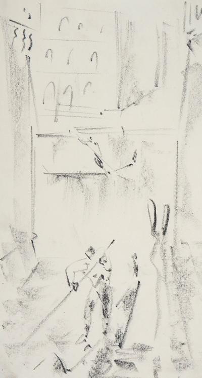 André MASSON : Venise, Gondoliers sur les canaux - Dessin original signé 2