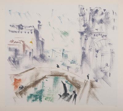 André MASSON : Un matin à Venise - Lithographie originale signée 2