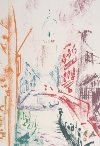 André MASSON : Canal au crépuscule, Venise - Lithographie originale signée 2