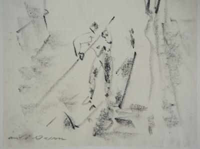 André MASSON : Venise, Gondoliers sur les canaux - Dessin original signé 2